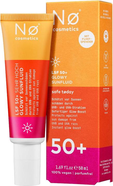 Actual product image Nø Cosmetics Glowy Sunfluid (Sun lotion, SPF 50+, 50 ml)