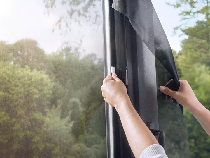 Actual product image tesa Pollen protection grille, for allergy sufferers, can be closed incl. self-adhesive Velcro tape (130 x 150 cm)