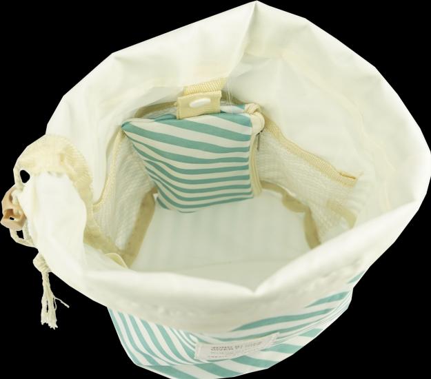 Immagine prodotto Borsa da viaggio Beauty, a righe bianche e turchesi, vuota