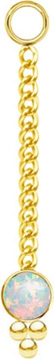 Image du produit Chaotic Trading Anhänger vergoldet Kette mit Anhänger Opal weiss drei Kugeln (Acier chirurgical 316L, sans laiton)
