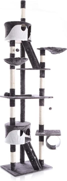 Produktbild Wiltec Kratzbaum 240–260cm grau/weiss Katzenkratzbaum deckenhoch Kletterbaum (260 cm, Weiss, Grau)