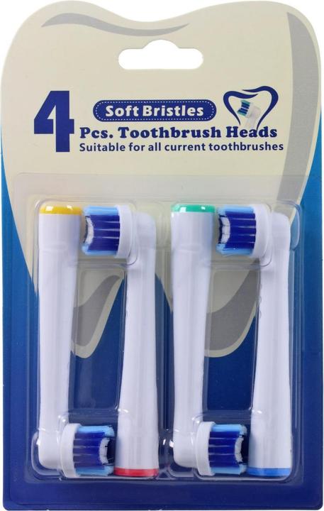Produktbild AccuCell Zahnbürstenkopf Cleaning Brush V2 für elektrische Zahnbürsten von Oral-B, 4 Stück (4 x)