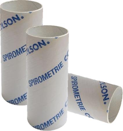 Actual product image Colson 30mm disposable cardboard tips for spirometers and flowmeters