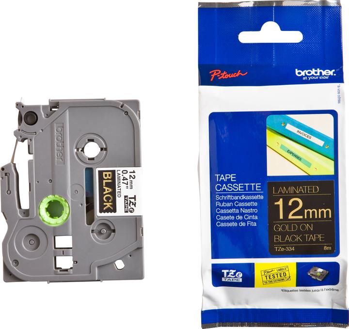 Immagine prodotto Brother Tze-334 (1.20 cm, Oro, Nero)