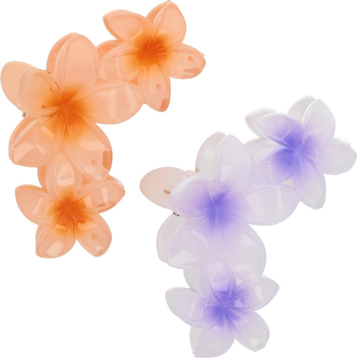 Produktbild Trisa Fashion Frangipani Haarklammern Set Orange & Lila 2 Stk. (2 Stk.)