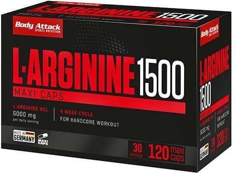 Image du produit Body Attack L-Arginine 1500 (120 pièce(s), Capsules, 200 g)