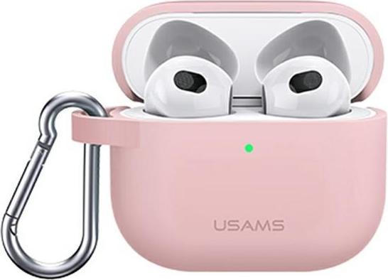 Actual product image Usams Case ochronne do AirPods 3 silicon różowy/pink BH741AP03 (US-BH741) (Headphone bag)