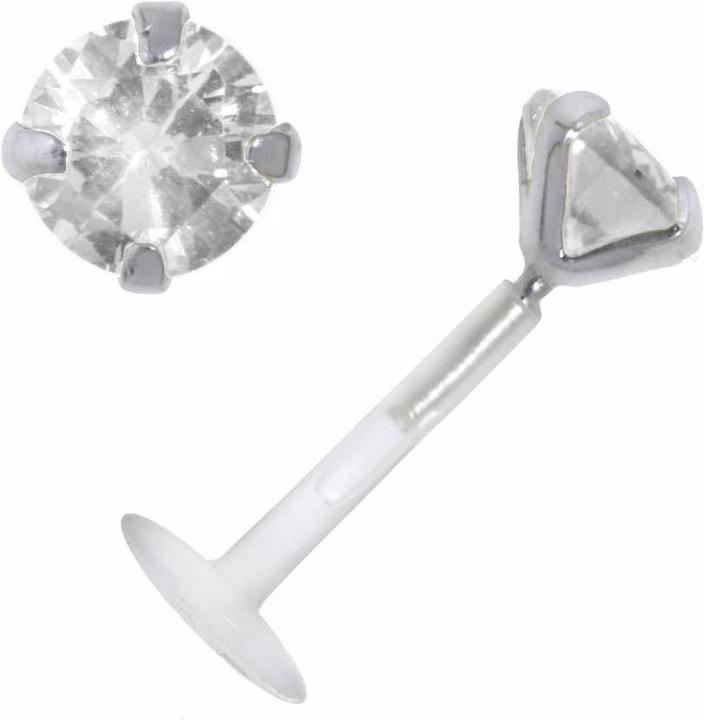 Produktbild Bijouteria Piercing für Lippe/Tragus (Bioplast, Silber 925, Zirkonia)