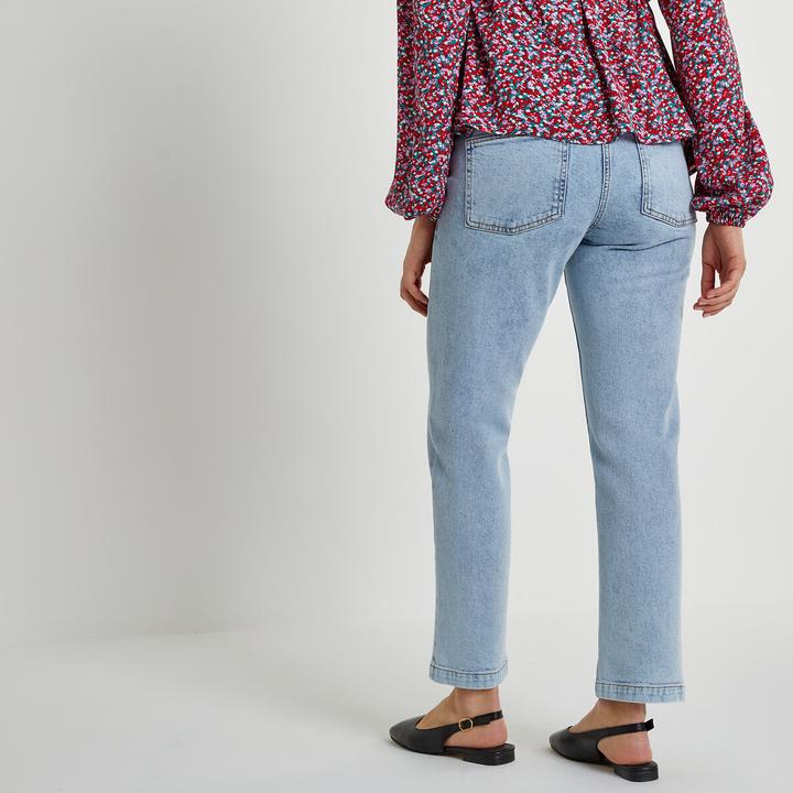Actual product image La Redoute Collections Straight maternity jeans with high stretch insert at waistband (L)