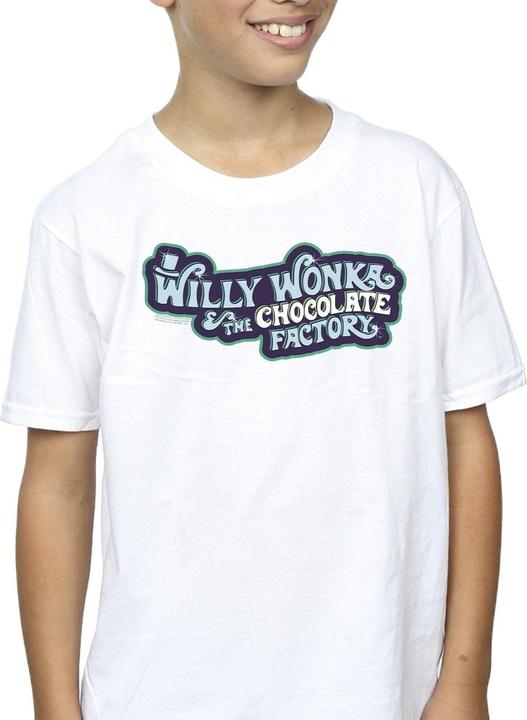 Immagine prodotto Willy Wonka & the Chocolate Factory Chocolate Factory Logo Maglietta Ragazzi (152, 158)