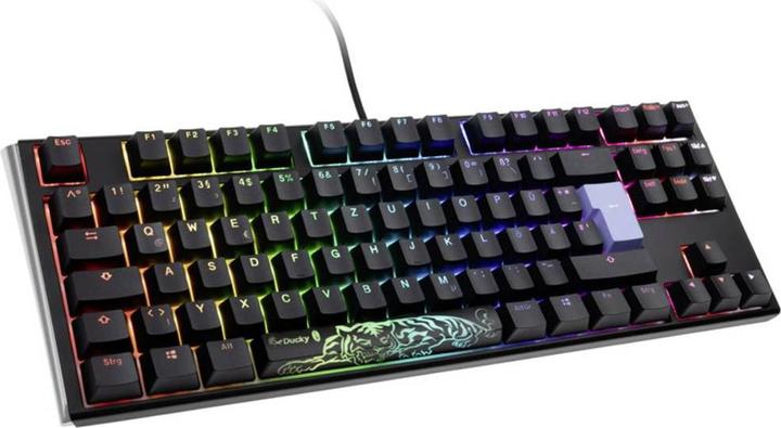 Actual product image Ducky One 3 Classic Black/White TKL Gaming Keyboard, RGB LED - MX-Black (DE, Cable)