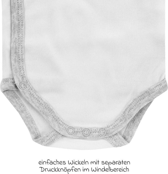 Produktbild Jacky Baby Wickelbody Langarm 3er Pack - Grau Melange, Ringel Baby-Bodys & Wickelbodys (68)