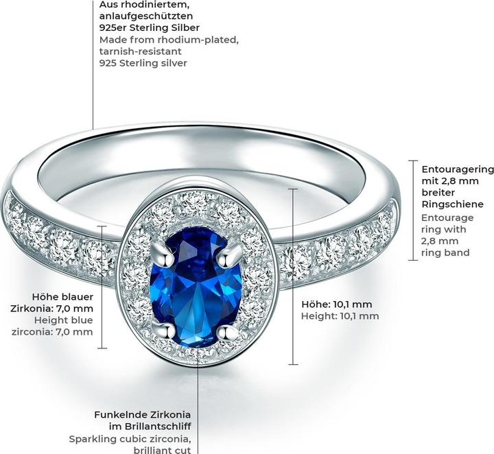 Produktbild Trilani Damen Sterling Silber Zirkonia silber - 6782 (51, 925 Silber)