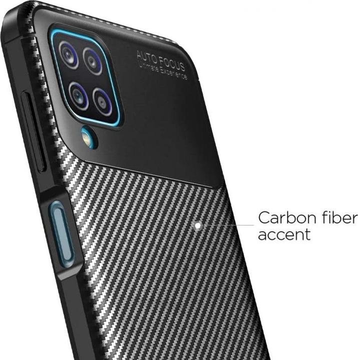 Actual product image Screenguard Samsung Galaxy A12 Cover Carbon Design TPU Case (Samsung Galaxy A12)