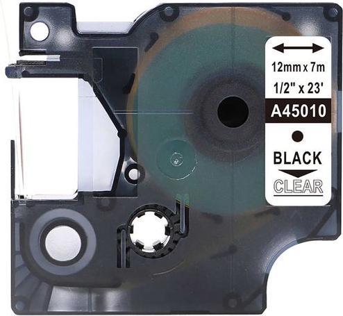 Produktbild Rillstab Beschriftungsband O45010 Schwarz, Transparent (1.20 cm, Transparent, Schwarz)