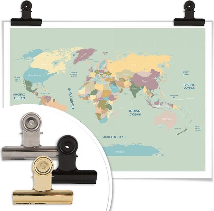 Image du produit Trenddeko Carte du monde vintage (30 x 24 cm)