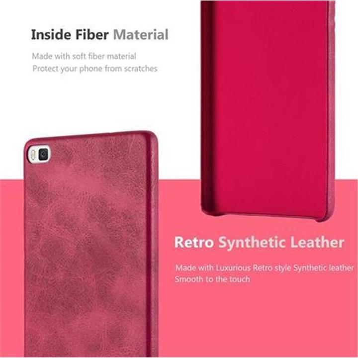 Actual product image Cadorabo Hard cover faux leather with texture (Huawei P8)