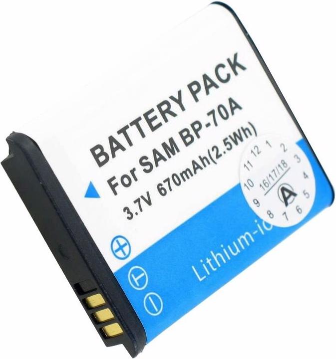 Actual product image Samsung Battery BP-70A, BP70A, AQ100, ES65 (Rechargeable battery)