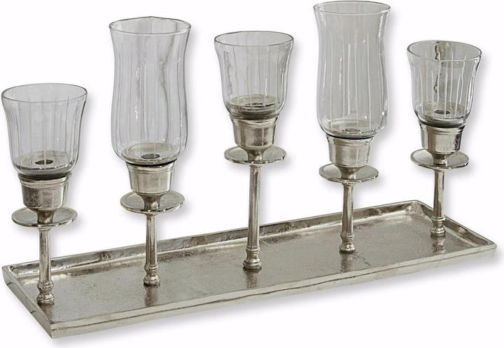 Image du produit Loberon Plateau pour bougies Ennedi argent/clair (61 x 20 x 38 cm)