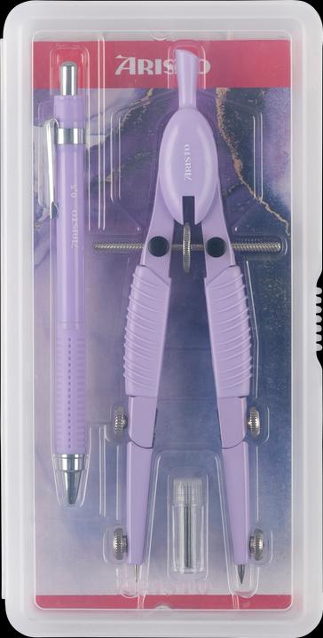 Image du produit Aristo Set compas Topline + porte-mine, série art, lavende