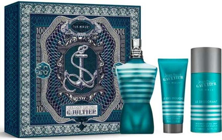Gaultier Le Male Eau De Toilette Spray 125ml Set 3 Artikel (Eau de Toilette, 350 ml)