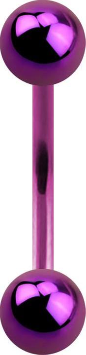 Produktbild Star Piercing Micro Banane violett mit zwei Kugeln (ohne Messing, Chirurgenstahl 316L)