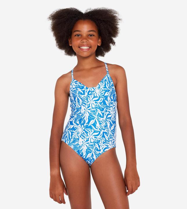 Actual product image Olaian Badeanzug Surfen Mädchen gekreuzte Träger 500 Caly blau/weiss (14, 15, 16)
