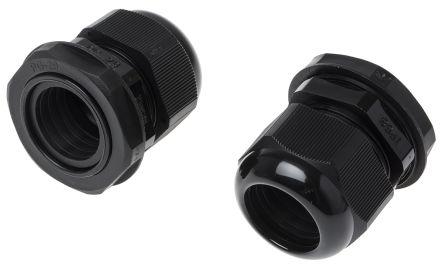 Actual product image Rs Pro round top cable gland PG29 Black IP68