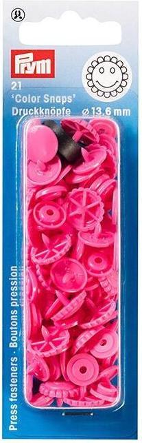 Actual product image Prym Push button colour snaps, flower, pink 13.6 mm, card 21 pcs.