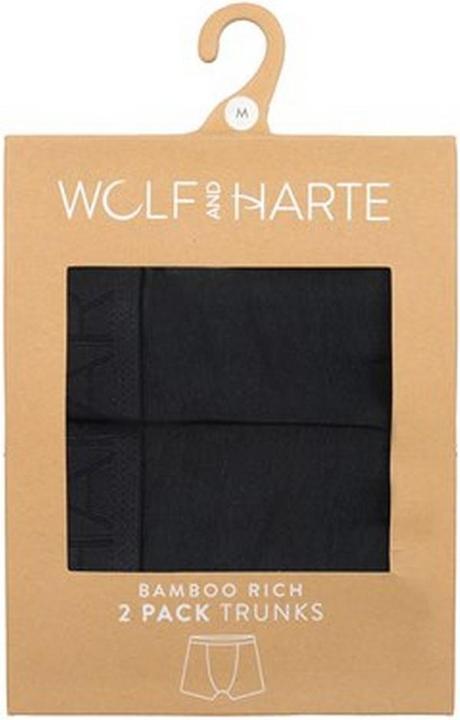 Actual product image Wolf And Harte Mens Bamboo Rich Boxer Shorts (Pack Of 2) (L, pack of 2)