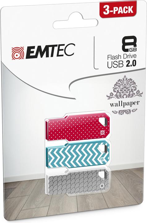 Produktbild Emtec USB2.0 Wallpaper 8GB P3 (8 GB, USB-A)