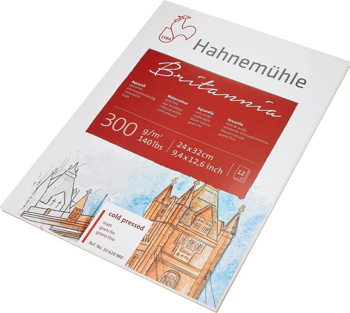 Image du produit Hahnemühle Bloc aquarelle 12 feuilles. Britannia rugueux 24x32cm 300g (24 x 32 cm, Couverture rigide)