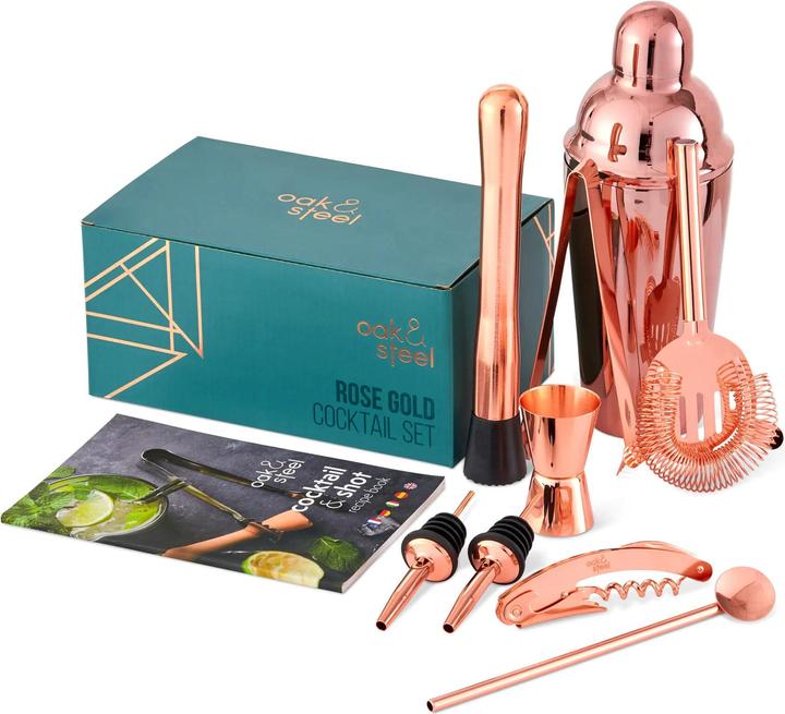 Actual product image Oak & Steel Cocktail set of 10 rose gold stainless steel (Cocktail set)