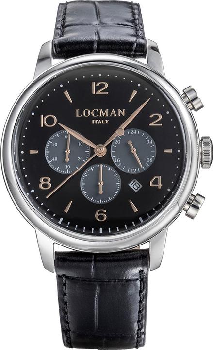 Produktbild Locman Italy Armbanduhr 1960 Chrono schwarz Ref. 0254 (Chronograph, 42 mm)
