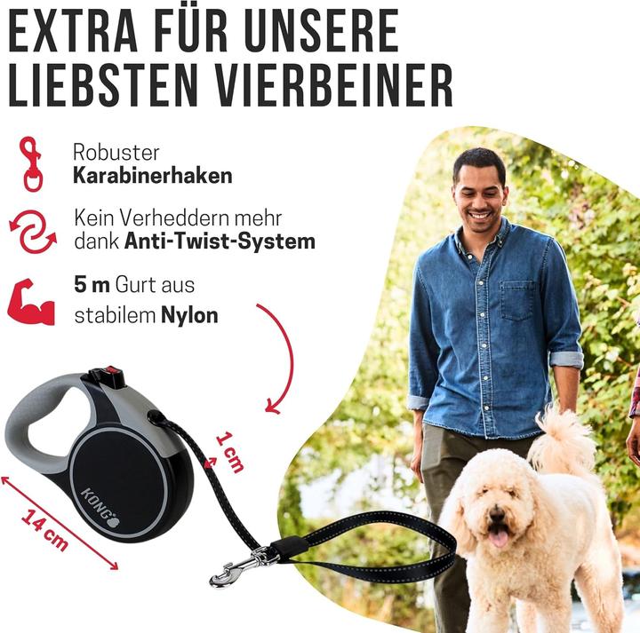 Actual product image KONG Terrain Leash Rollleine mit Break & Lock, 5m (S, Dog)