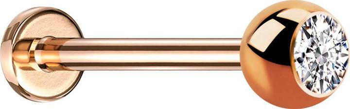 Immagine prodotto Star Piercing Labret Micro Threadless oro rosa con cristallo a sfera argento (senza ottone, Acciaio chirurgico 316L)