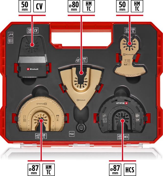 Immagine prodotto Einhell Multitool-Set, 708110, XL-PLUS-Case, 10-teilig
