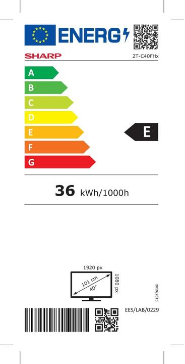 Energy Label Sharp 24FH2EA (24", LED, HD ready, 2023)