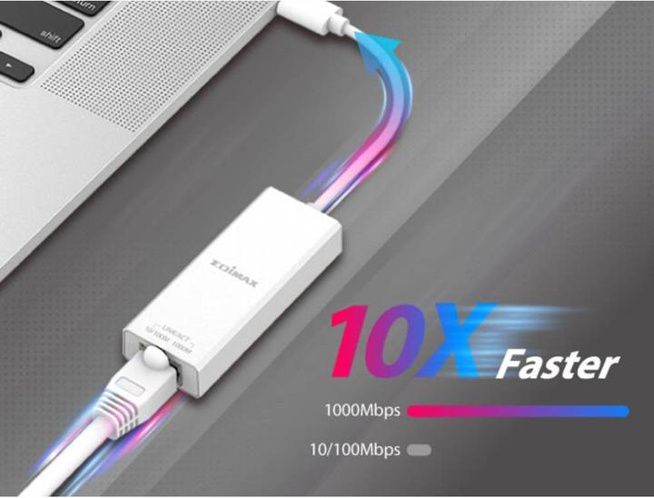 Immagine prodotto edimax Adattatore USB 3.2 Tipo C -> Gigabit Ethernet (USB 3.2, RJ45 (1x))