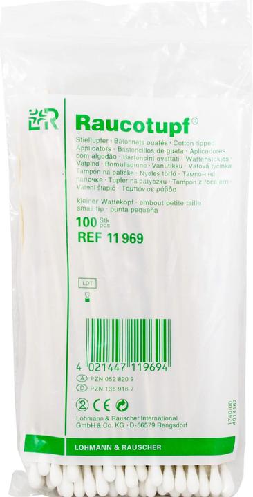 Immagine prodotto L&R Rauco tampone stick tamponi testa di cotone piccola, 100 pz. tamponi