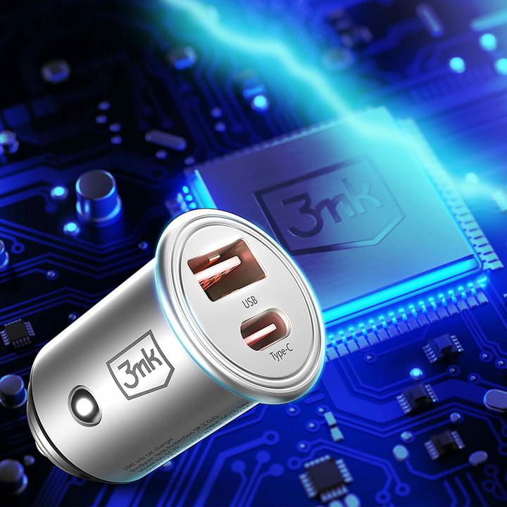 Actual product image 3MK HyperCar Charger 45W Ładowarka samochodowa 1xUSB-A + 1xUSB-C