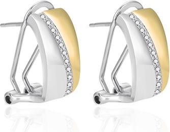 Immagine prodotto Agato - Elegant bicolor earrings with zircons AGT-E029KKW-2T