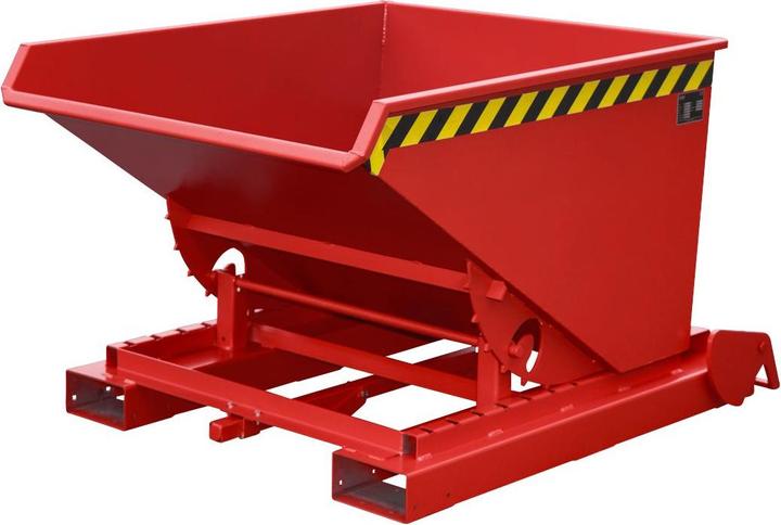 Actual product image eurokraft pro Automatic tilting skip, capacity 0.6 m³, red RAL 3000. (600 l)