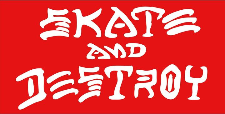 Actual product image Thrasher Skate and Destroy Medium Sticker (4"x2")