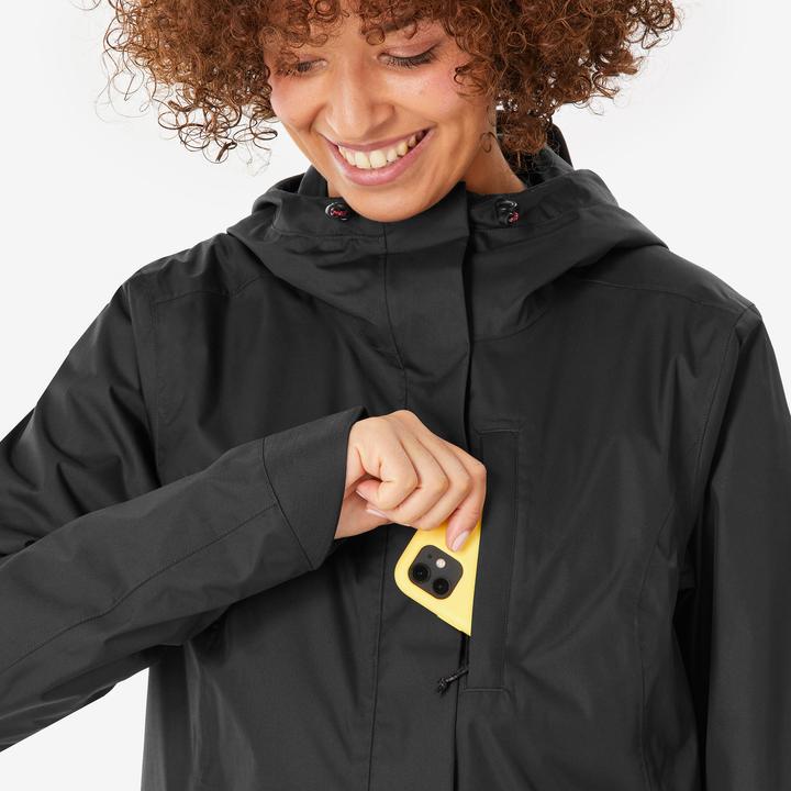 Produktbild Quechua Wanderjacke Damen wasserdicht - NH500 schwarz (3XL)