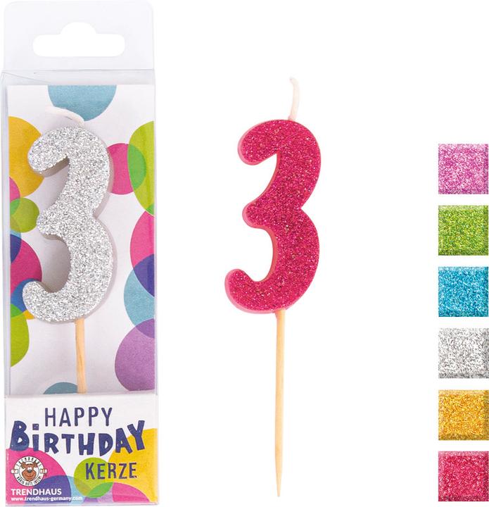 Produktbild Trendhaus Zahlenkerzen Birthday Fun Glitter Mini