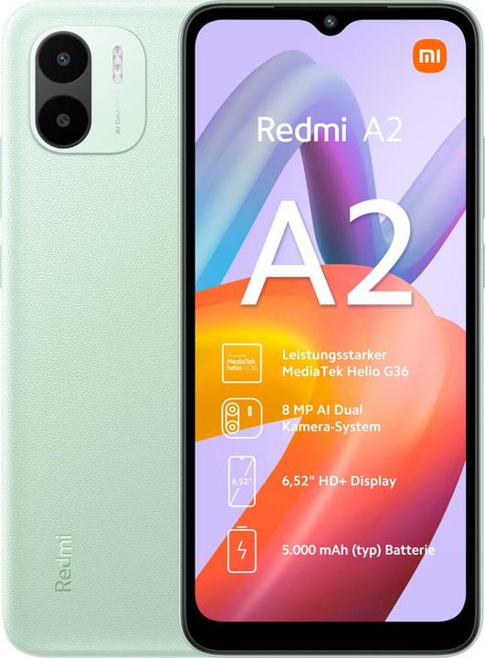 Actual product image Xiaomi Redmi A2 (32 GB, Light green, 6.52", Dual SIM, 8 Mpx, 4G)