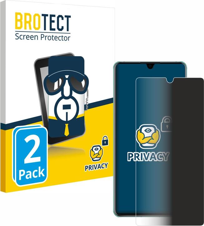 Productafbeelding BROTECT Anti-spionnetje privacyfolie Beschermfolie tegen blauw licht (2 Stuk, Huawei P30)
