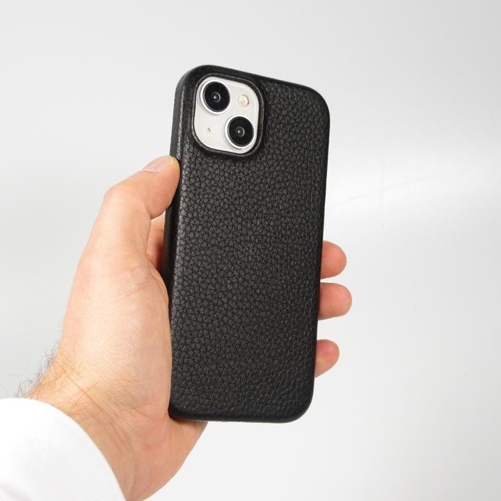 Image du produit PhoneLook Coque Cuir de veau luxe grainé intégral avec boutons métalliques et MagSafe (Apple iPhone 14)