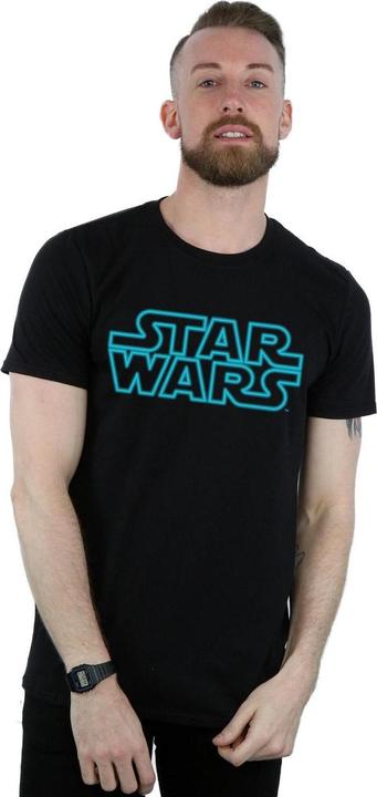 Actual product image Star Wars Mens Neon Sign Logo T-Shirt (S)